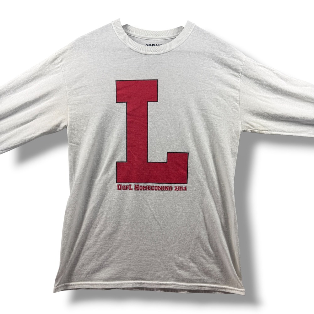 Gildan UofL Homecoming 2014 Long Sleeve Shirt White Louisville Cardinals Mens M